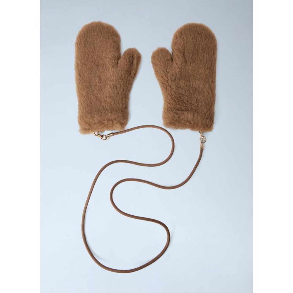 Max Mara Women Teddy Fleece Mittens